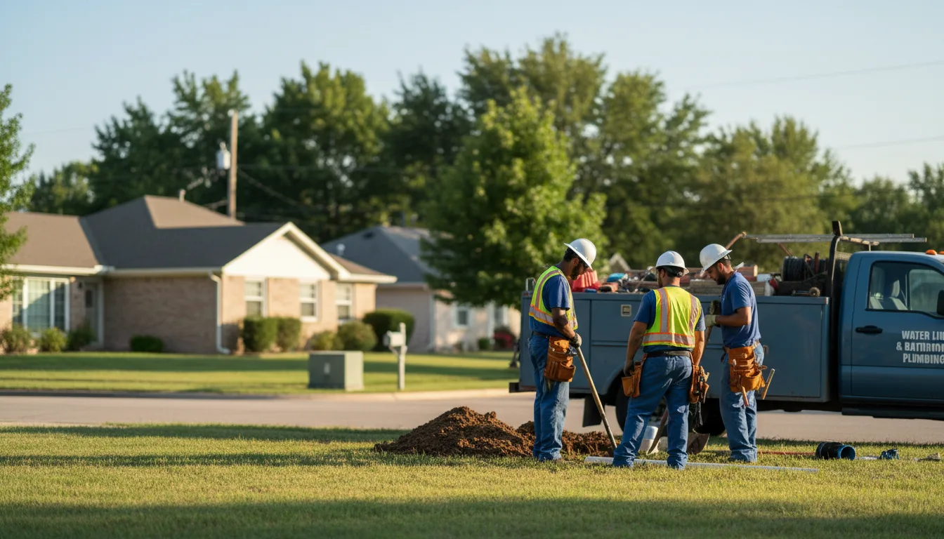 Residential water line and bathroom plumbing service in Diamond, MO